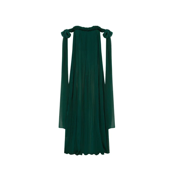 Camilla Draped Floor Length Dress - Emerald