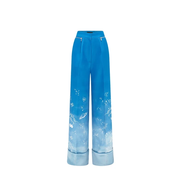 Ellis Wide Leg Pants - Aerial Print