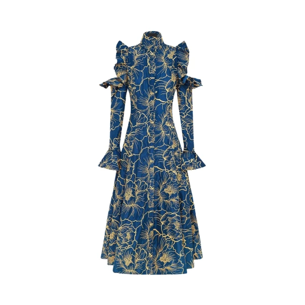 Ezra Midi Dress - Marine Blue