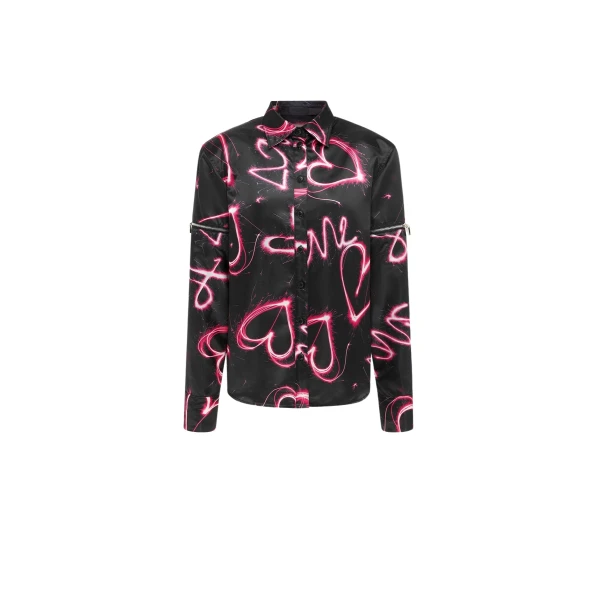 Irina Blouse - Neon Heart Print