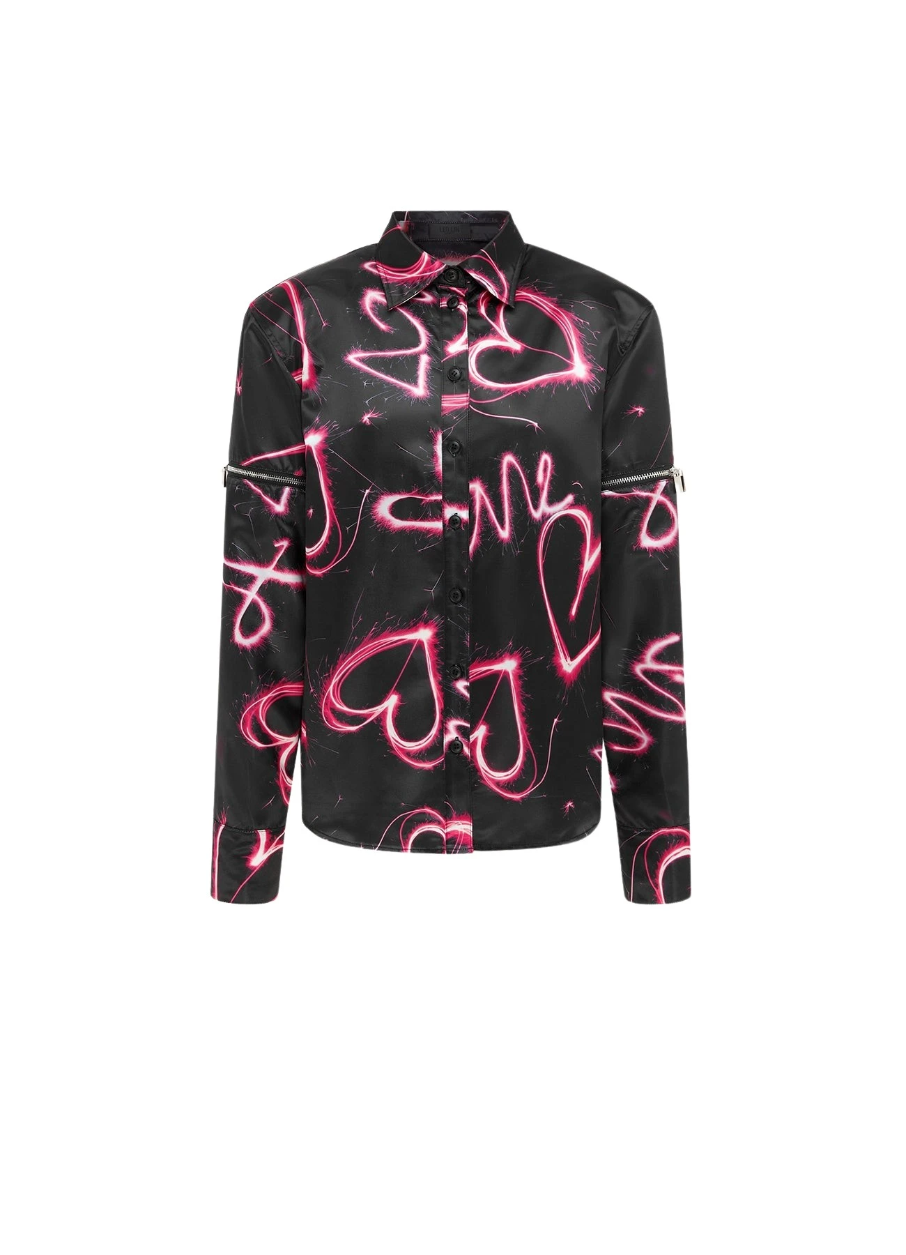 Leo-Lin-Irina-Blouse-Neon-Heart-Print-597106_nobg Irina Blouse - Neon Heart Print - Image 1
