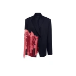 Jocelyn Embroidered Split Blazer - Rose Print