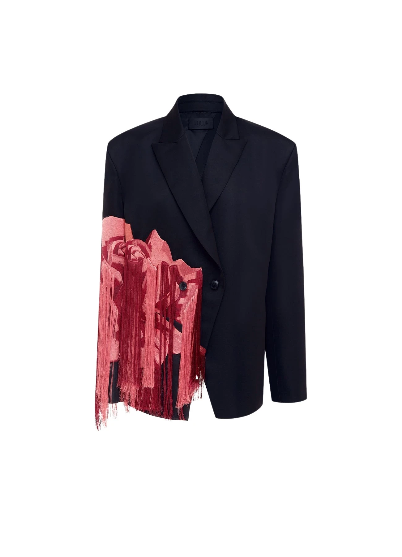 Leo-Lin-Jocelyn-Embroidered-Split-Blazer-Rose-Print-514994_nobg Jocelyn Embroidered Split Blazer - Rose Print - Image 1