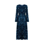 Kylie Sequin Open Back Maxi Dress - Midnight Blue