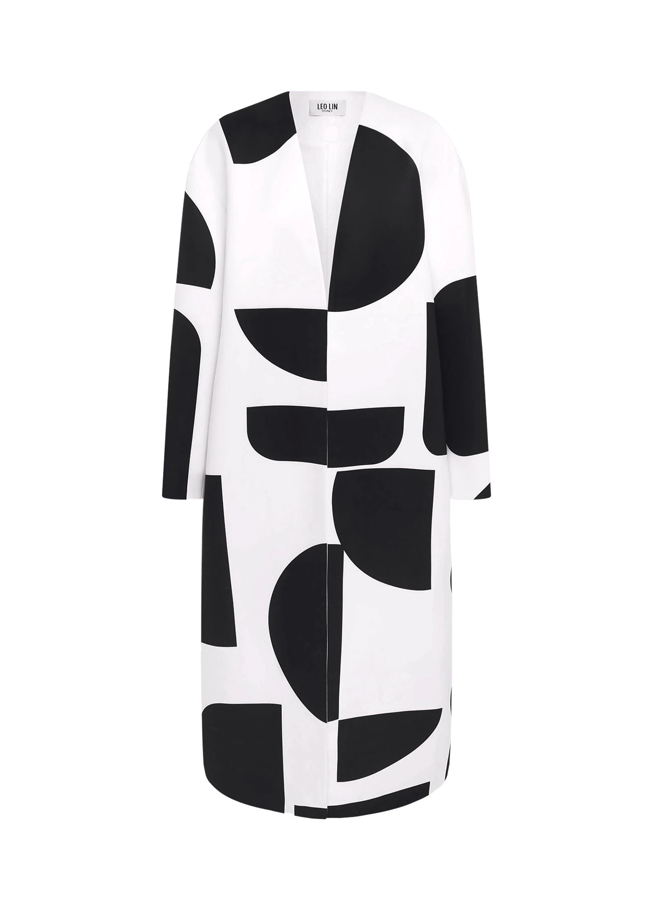 Leo-Lin-Zina-Cocoon-Coat-Geo-Print-640700_nobg Zina Cocoon Coat - Geo Print - Image 1