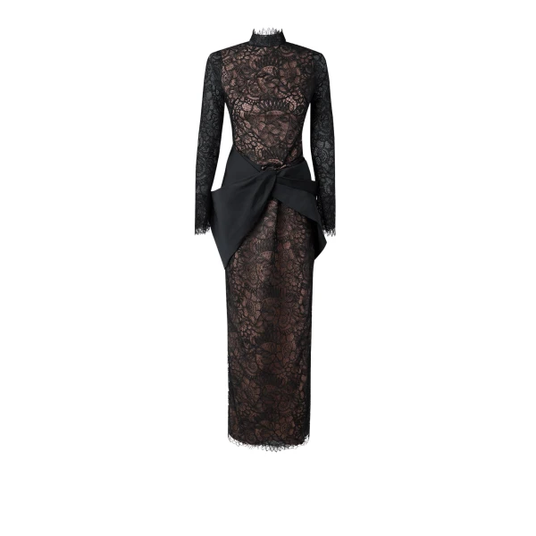 Santilli Black Long Dress