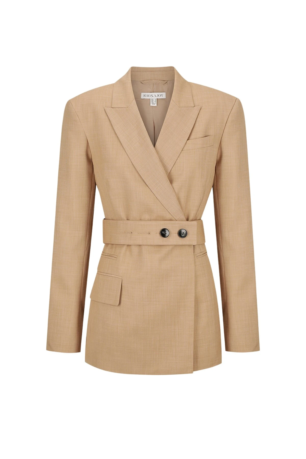 Shona-Joy-Asher-Hourglass-Double-Breasted-Blazer-With-Belt-Latte20483_nobg Asher Hourglass Double Breasted Blazer With Belt - Latte - Image 1