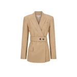 Asher hourglass double breasted blazer with belt - latte