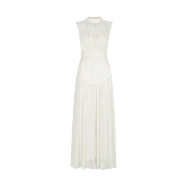 Clemence High Neck Maxi Dress - Ivory