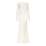 La Lune Cumulus Silk Backless Lace Split Maxi Dress - Ivory