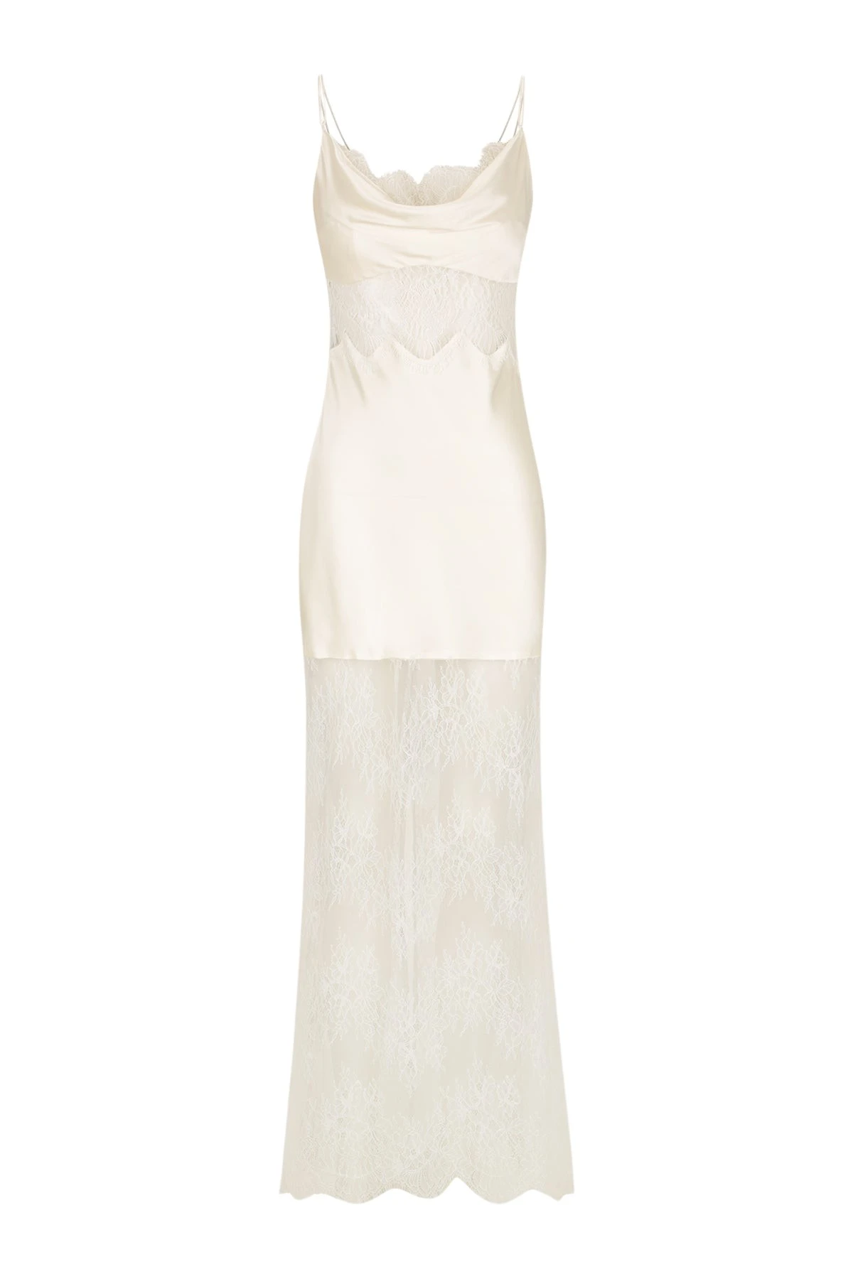 Shona-Joy-La-Lune-Cumulus-Silk-Lace-Maxi-Dress-Ivory-662061_nobg La Lune Cumulus Silk Lace Maxi Dress - Ivory - Image 1