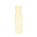 Lani Draped Cross Back Midi Dress - Vanilla