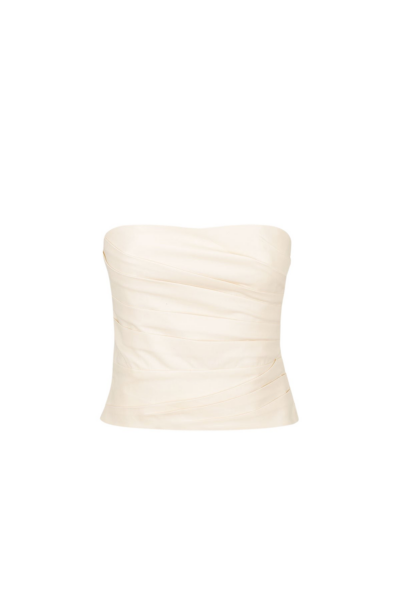 Lani Strapless Draped Bodice - Rice