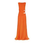 Layla Cut Out Side Split Maxi Dress - Flame Orange