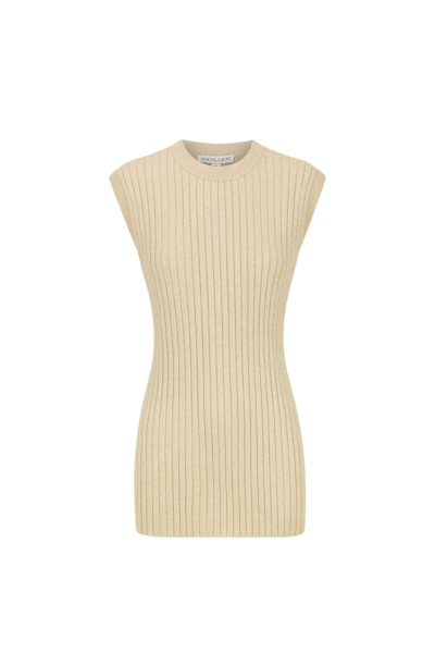 Livia Sleeveless Tunic Top - Champagne