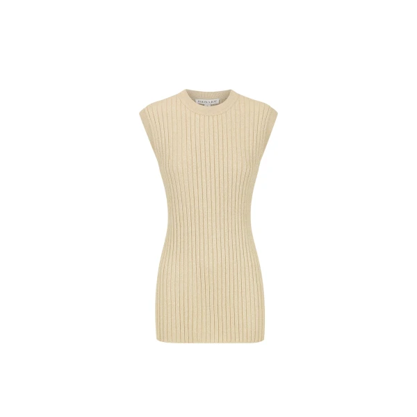 Livia Sleeveless Tunic Top - Champagne