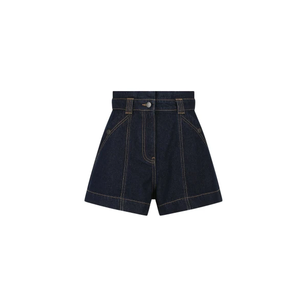 Rita High Waisted Flared Short - Deep Indigo