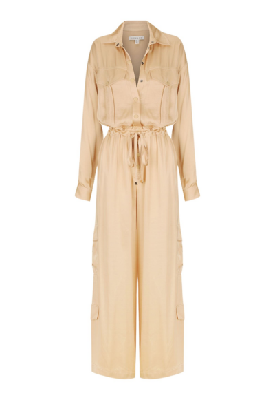 Shae Drawstring Utility Jumpsuit - Oat