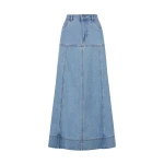 Stella Panelled Midi Skirt - Mid Blue