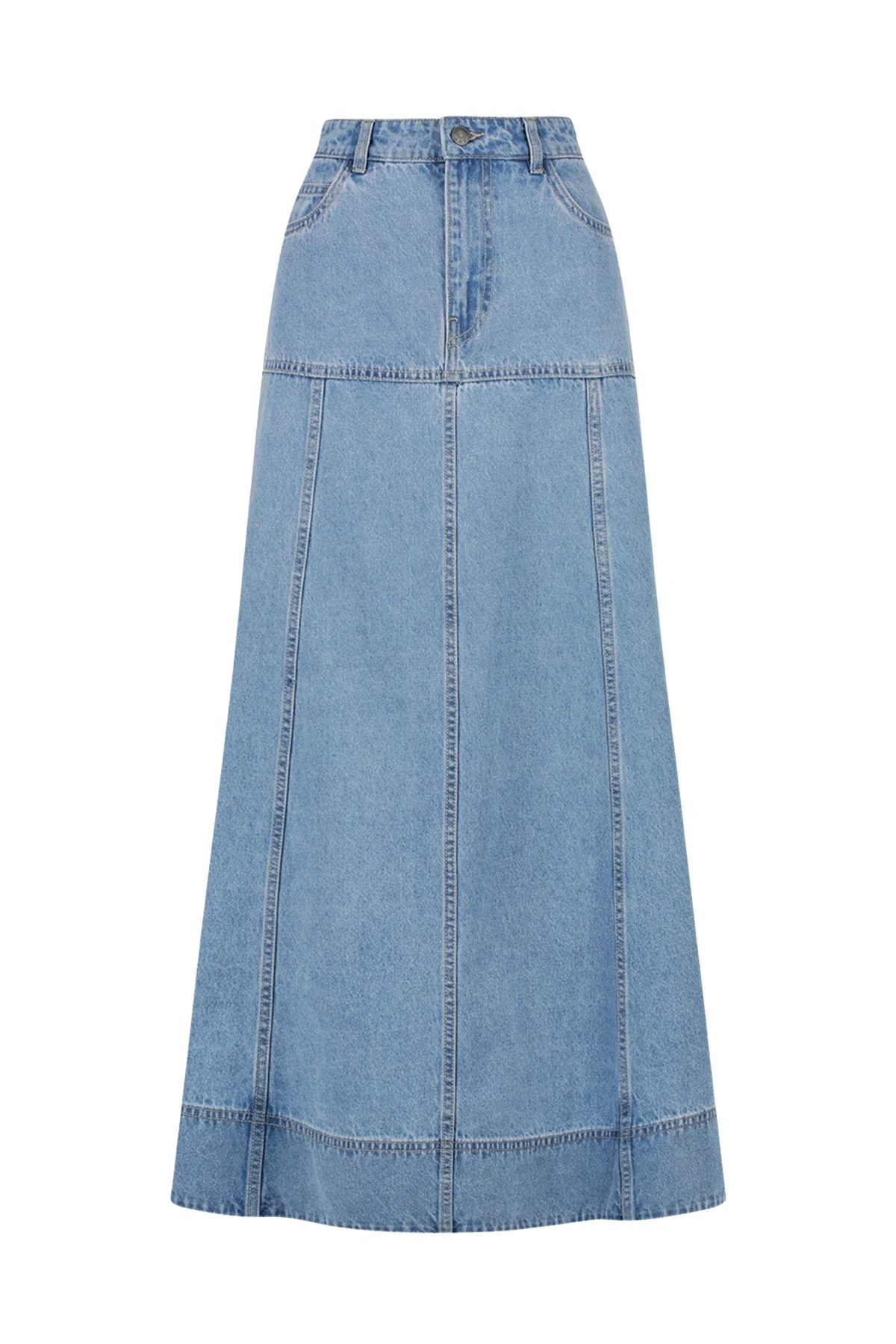 Shona-Joy-Stella-Panelled-Midi-Skirt-Mid-Blue76654_nobg Stella Panelled Midi Skirt - Mid Blue - Image 1