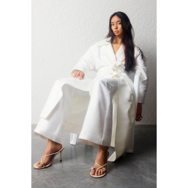 Thea trench coat - ivory - Image 8