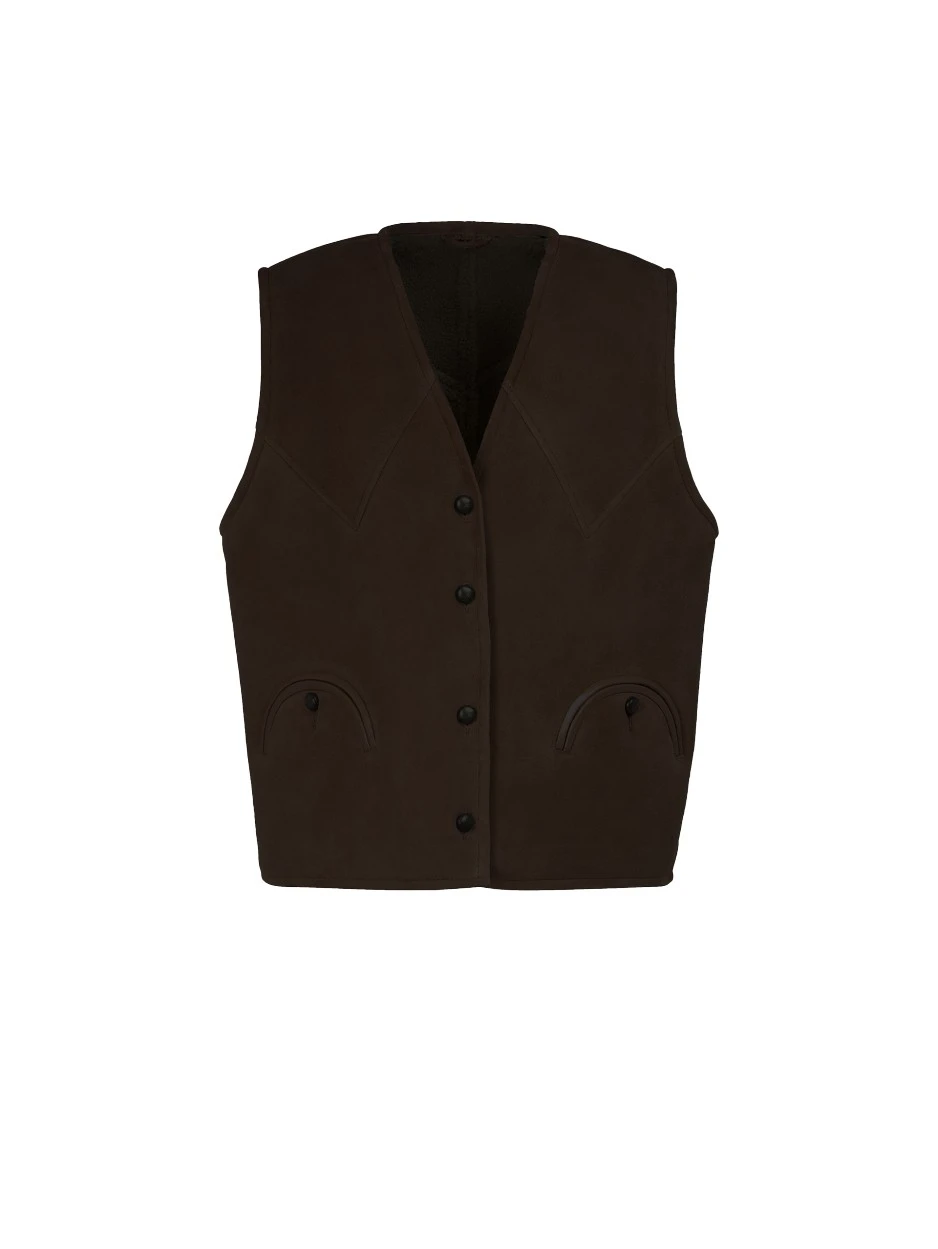 Blaze-Milano-Blaze-Milano-TATOOSH-DARK-CHOCOLATE-426540_nobg TATOOSH DARK CHOCOLATE Shearling Gilet - Image 1