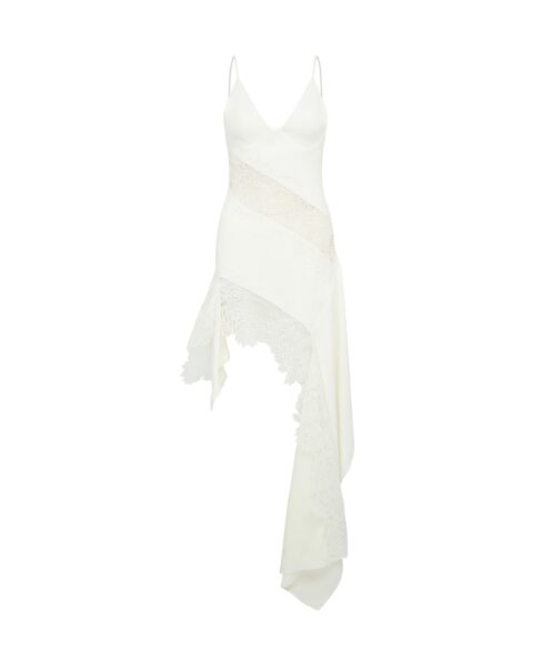 David Koma Asymmetric Lace Insert Dress