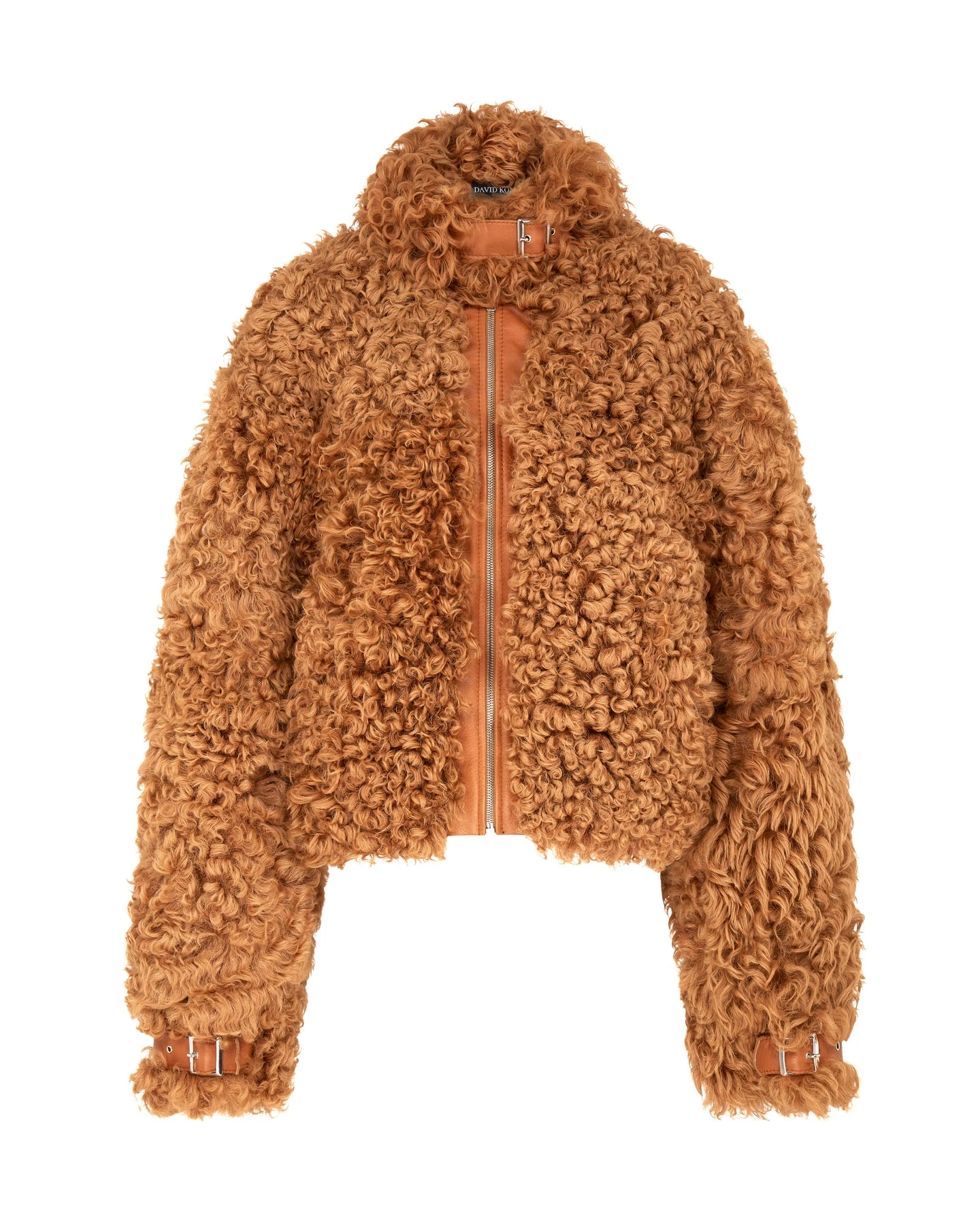 David Koma Brown Curly Shearling Jacket David Koma Brown Curly Shearling Jacket