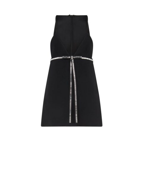 David Koma Crystal Bow Mini Dress