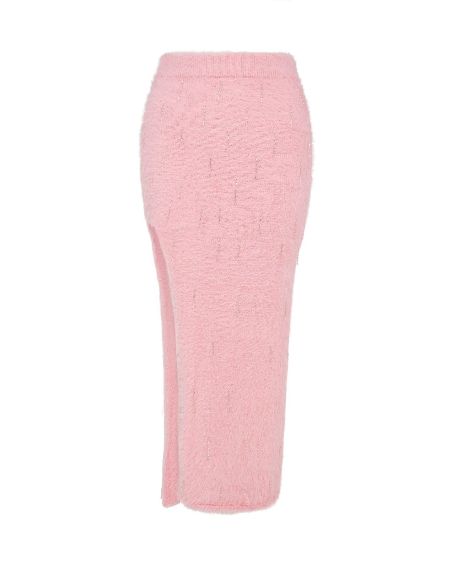 David Koma Crystal Embellished Knit Midi Skirt In Pink David Koma Crystal Embellished Knit Midi Skirt In Pink