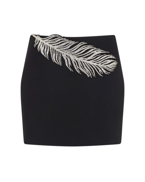 David Koma Crystal Feather Mini Skirt