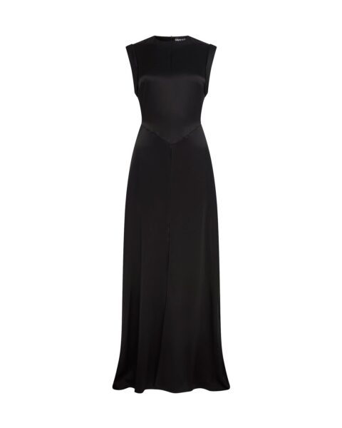 David Koma Folded Sleeve Satin Gown