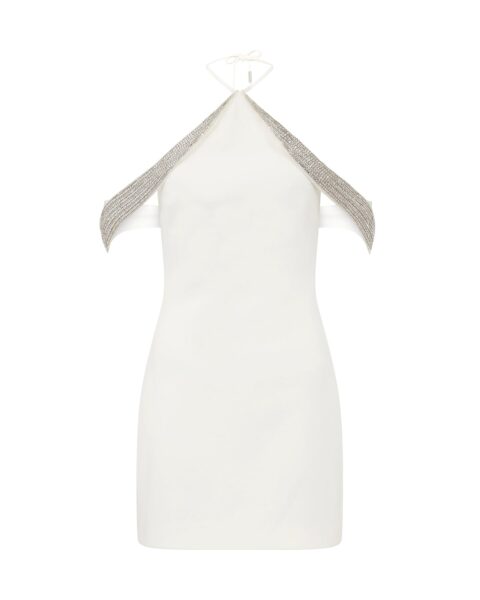 David Koma Off The Shoulder Crystal Wings Mini Dress