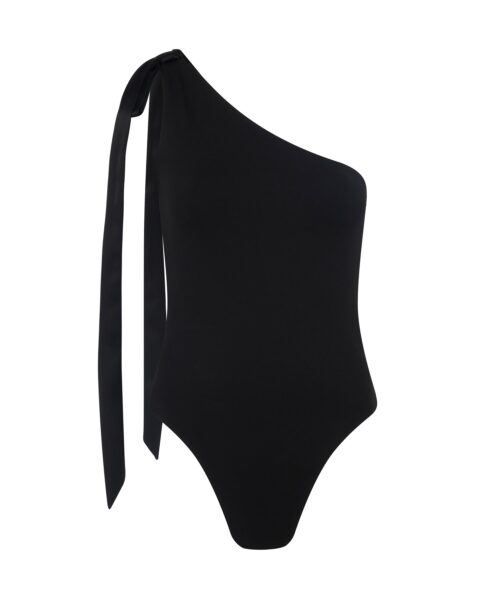 David Koma Satin Bow Bodysuit In Black