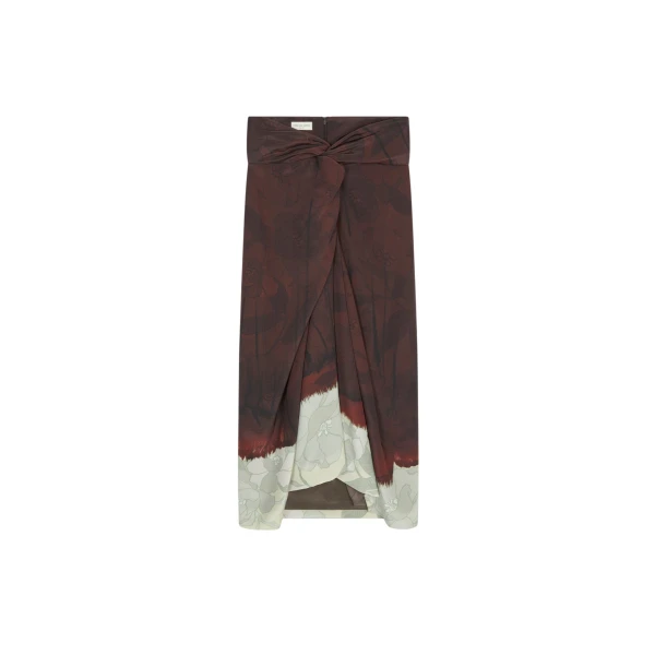 Draped silk skirt