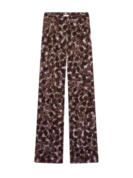 Printed velvet pants