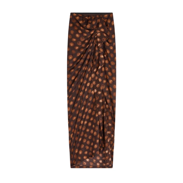 Silk draped skirt