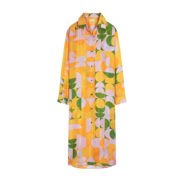 Silk shirt dress