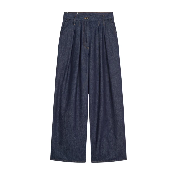 Wide pleated jeans