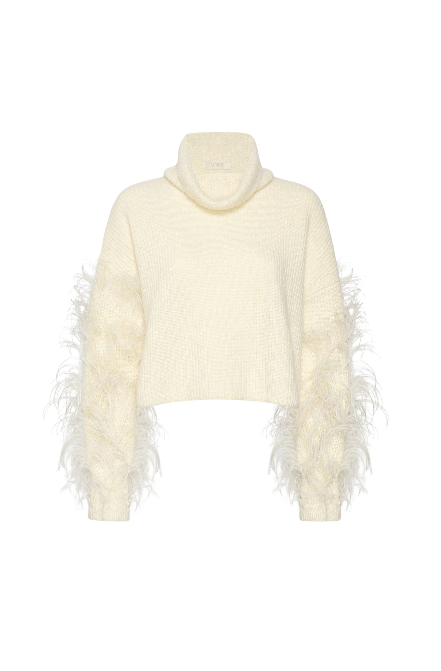 Lapointe-Cashmere-Turtleneck-Sweater-With-Feathers-scaled15401_nobg Cashmere Turtleneck Sweater With Feathers - Image 1