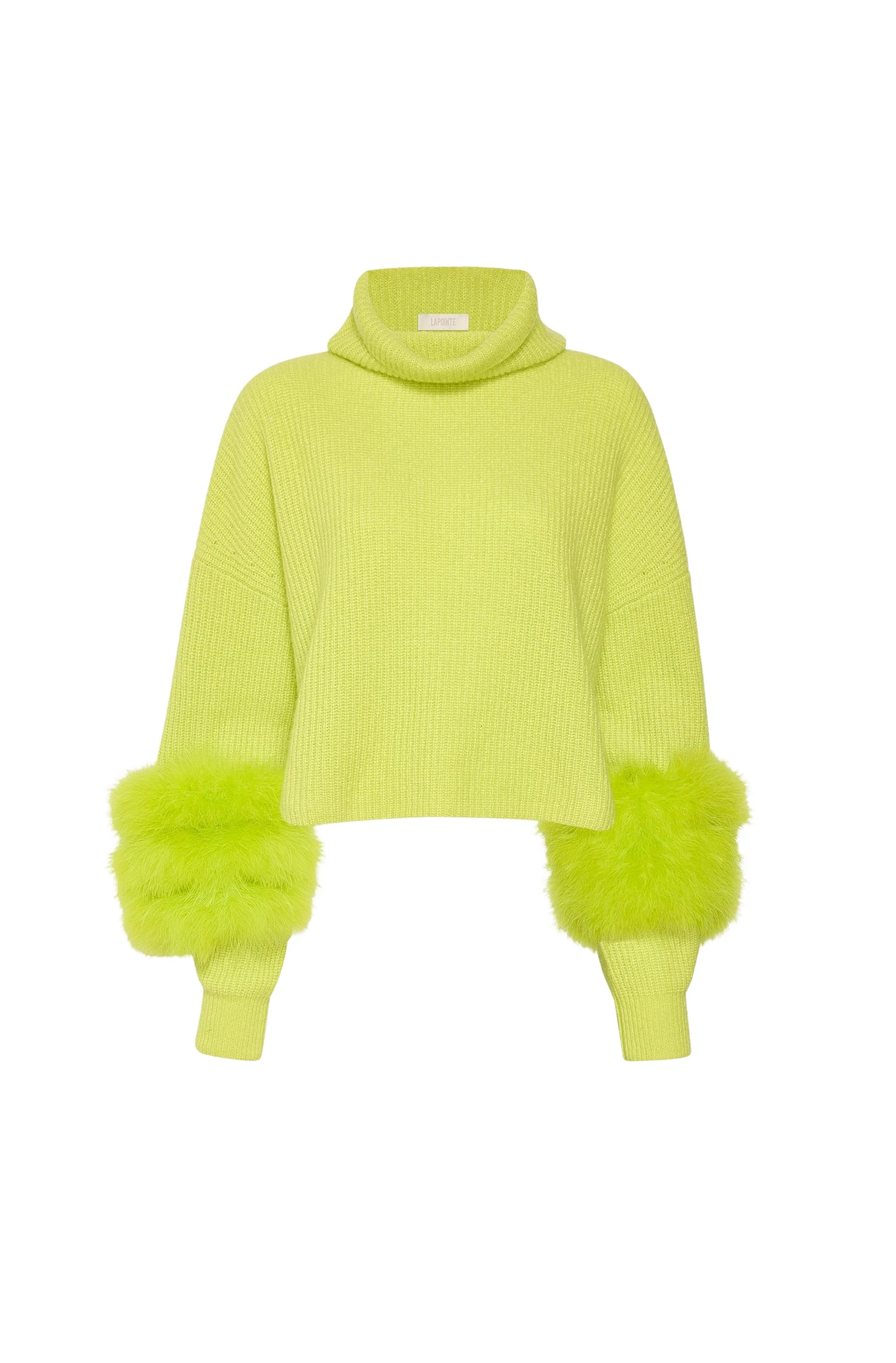 Lapointe-Cashmere-Turtleneck-Sweater-With-Marabou-scaled86953_nobg Cashmere Turtleneck Sweater With Marabou - Image 1