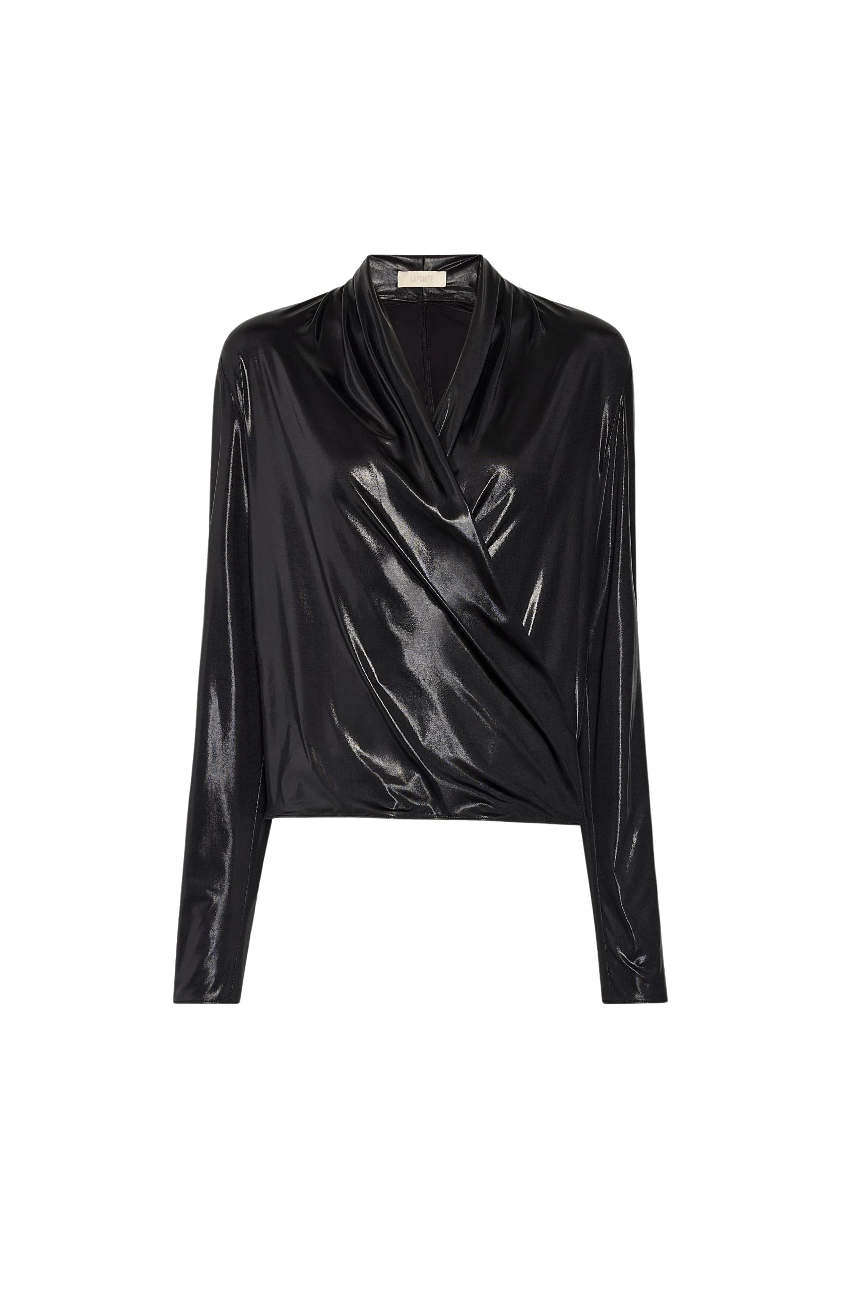 Lapointe-Coated-Jersey-Wrap-Top-scaled84039_nobg Coated Jersey Wrap Top - Image 1