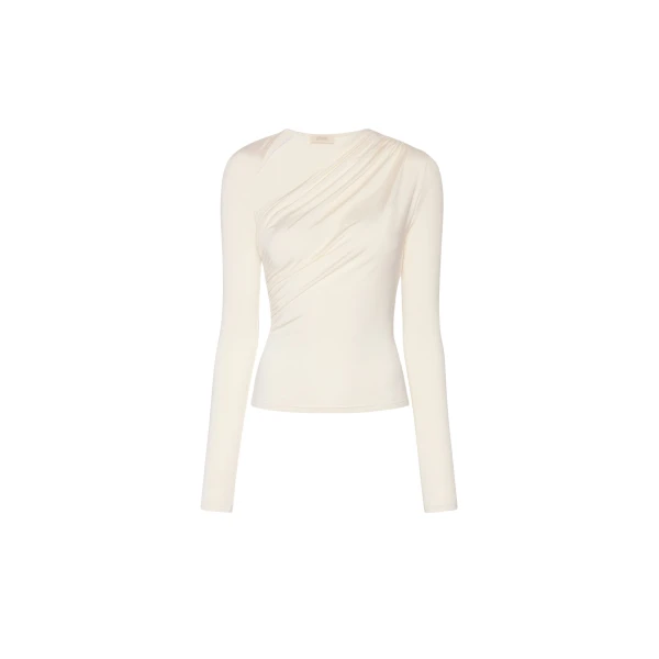 Jersey Asymmetrical Ruched Top