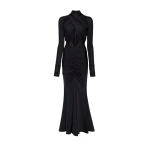 Jersey Halter Ruched Gown