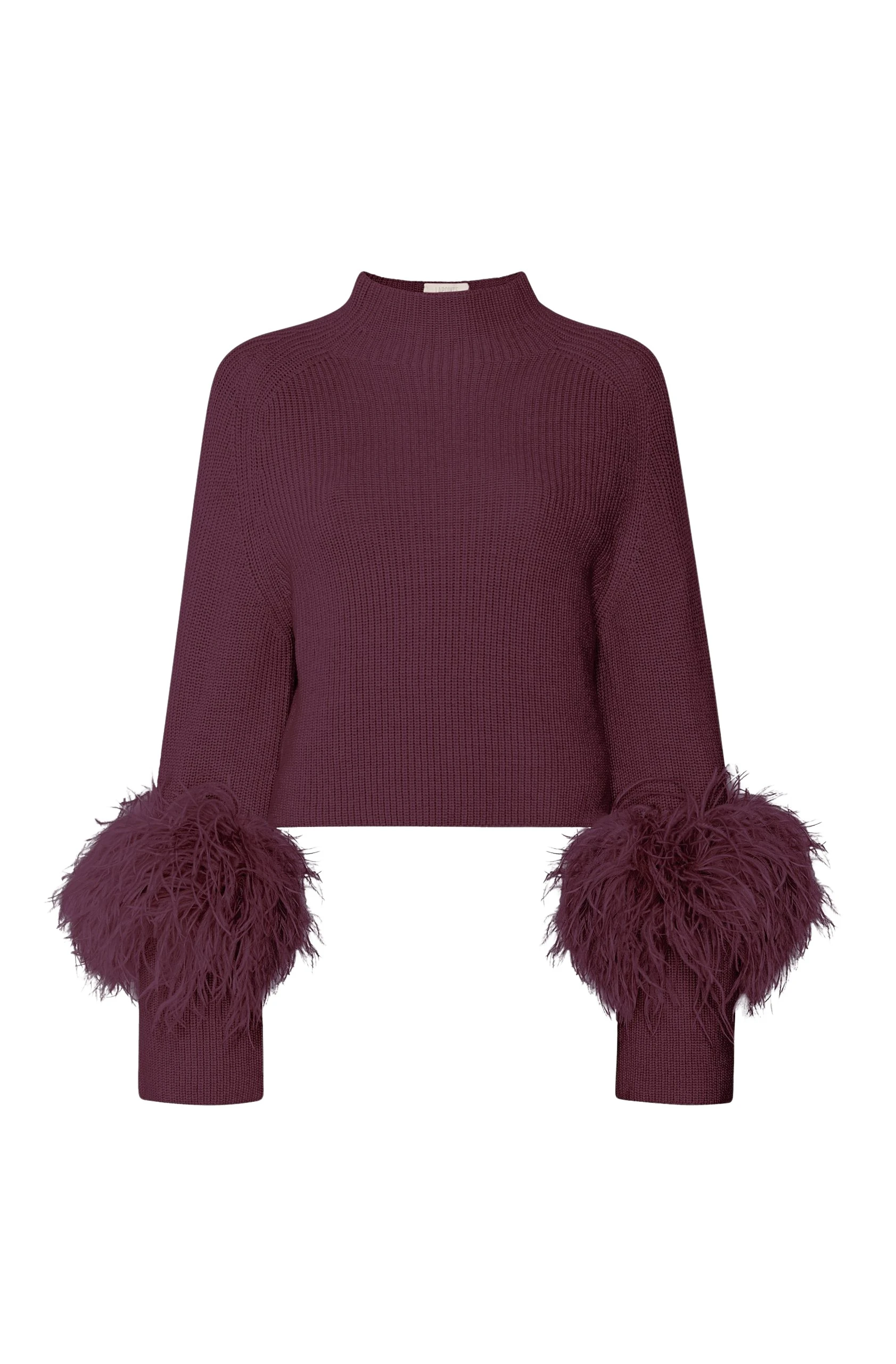 Lapointe-Merino-Mock-Neck-Sweater-With-Feathers-scaled39074_nobg Merino Mock Neck Sweater With Feathers - Image 1