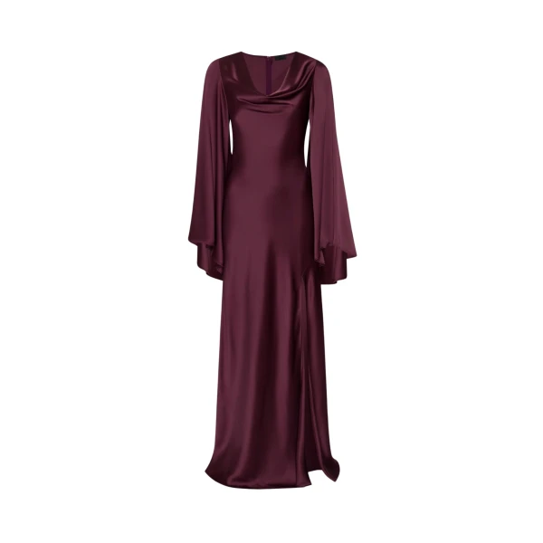 Satin Cowl Neck Gown