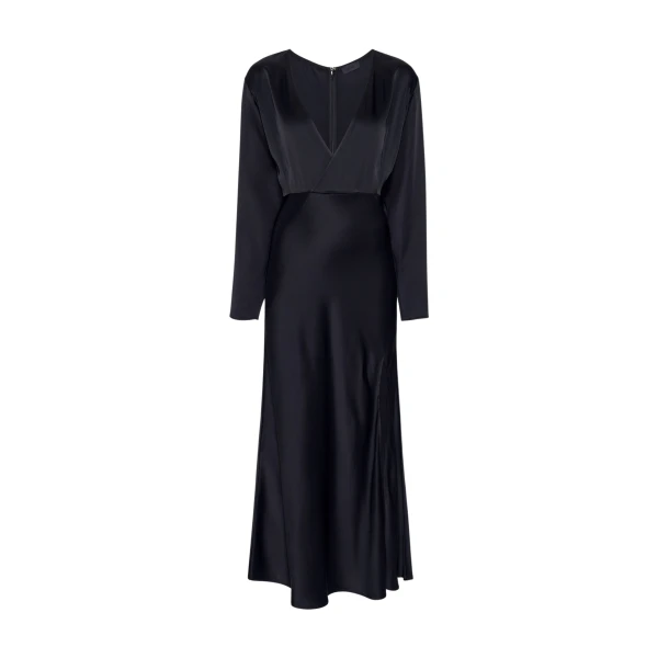 Satin V Neck Dress