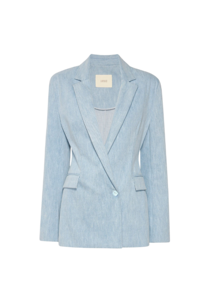 Washed Denim Fitted Blazer