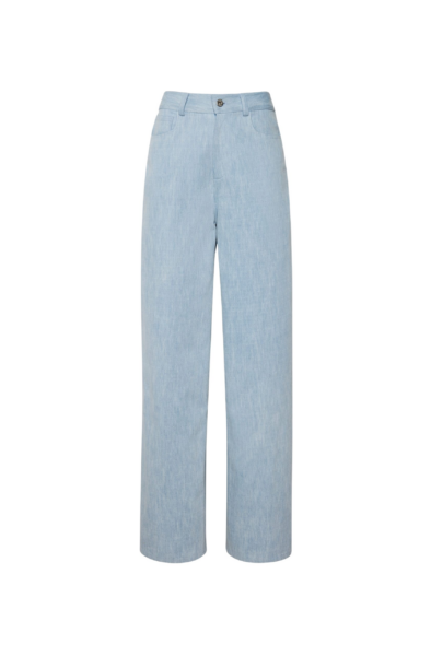 Washed Denim Straight Leg Pant