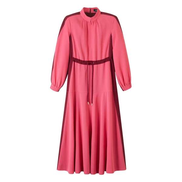 Color Block Drawstring Maxi Dress